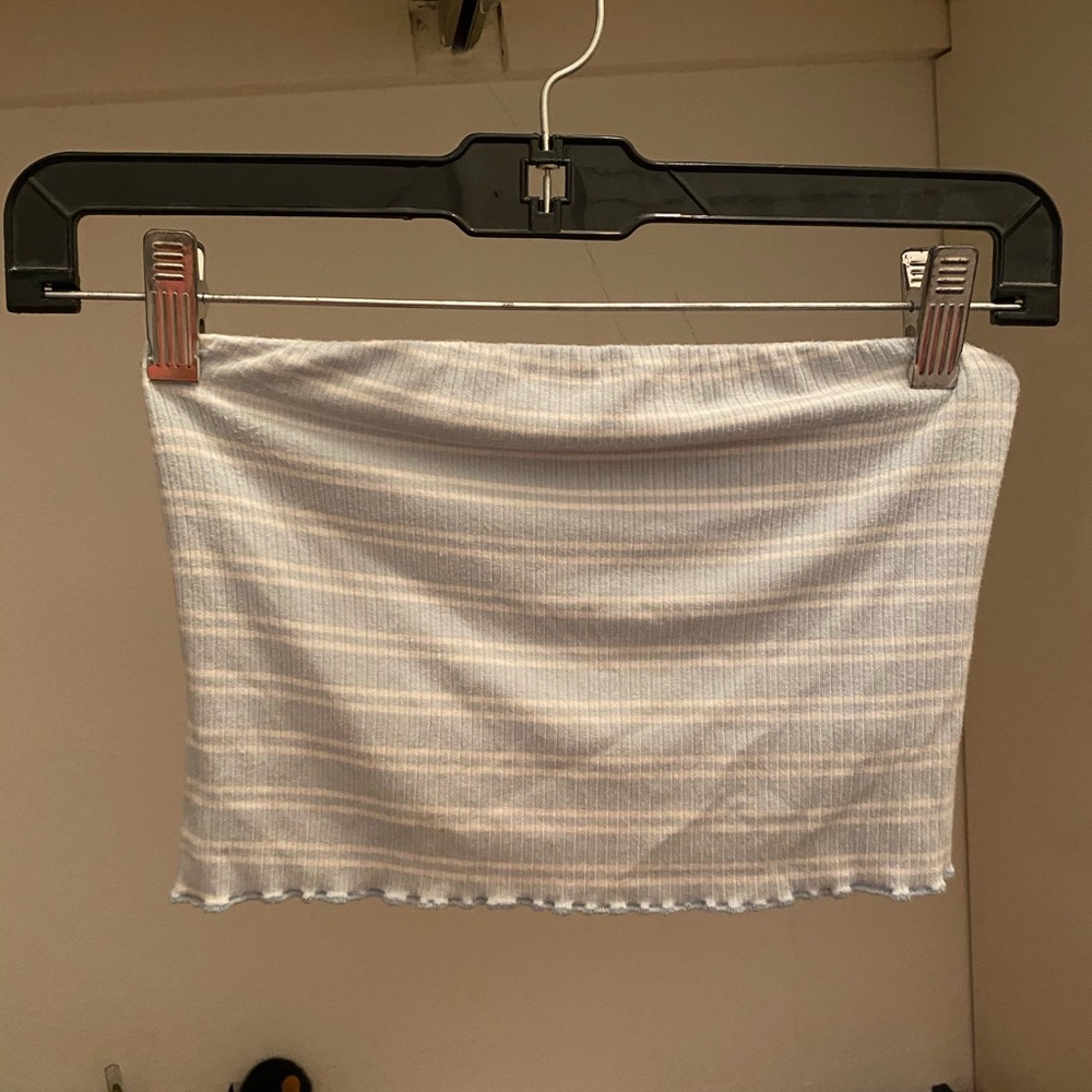 Pac Sun Light Blue Striped Tube Top